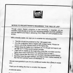 Actual Copy of Terrence Malick's Notice to Projectionists (Tree of Life)