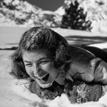 Actress Ingrid Bergman plays in the snow, LIFE magazine, February 1941