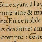 Hand-written note Montaigne’s Essais, Bordeau Copy, 1588, §XXVIII, p. 72.