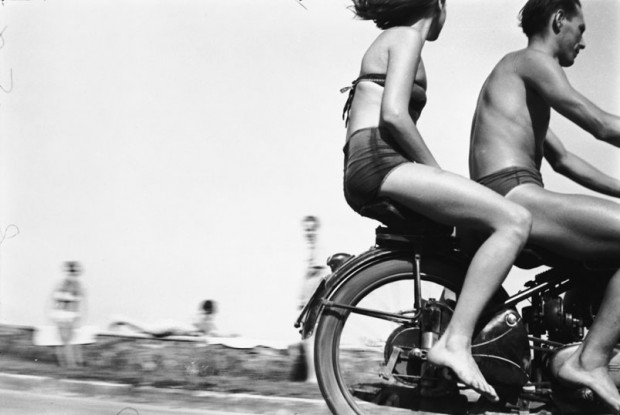 Gabor Szilasi, "Motorcyclists at Lake Balaton", 1954