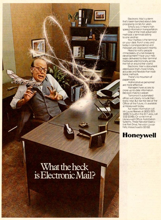Honeywell ad for electronic mail from 1981