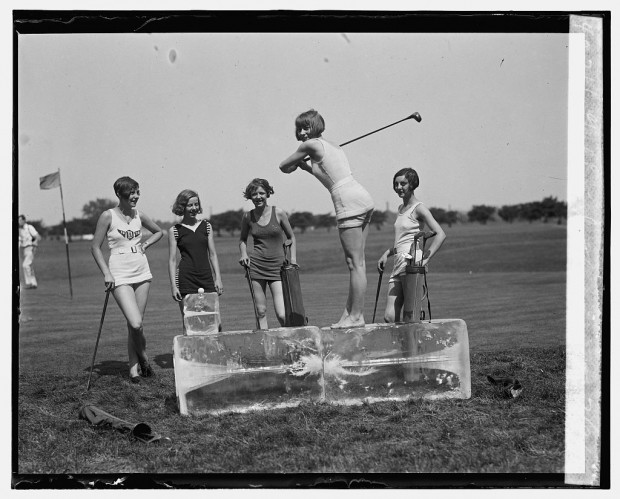 "Golf in bathing suits", July 9, 1926