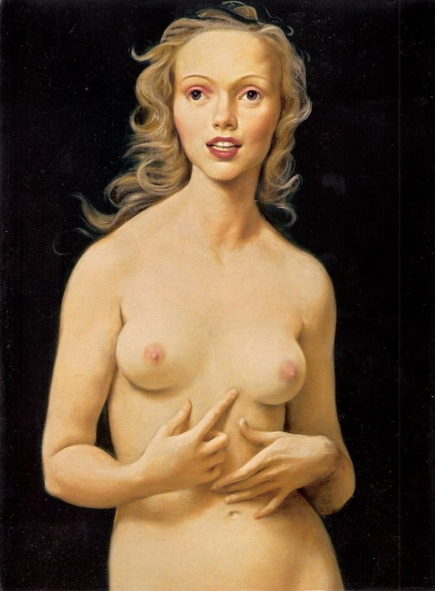 "Honeymoon Nude" by John Currin, oil on canvas, 1998