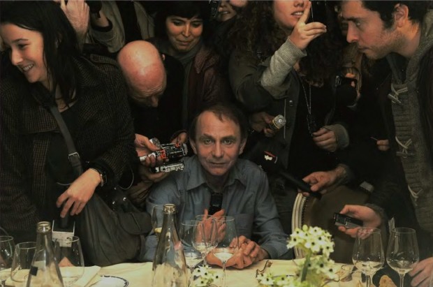 Michel Houellebecq gives a press conference after he received the 2010 Prix Goncourt at Restaurant Drouant on November 8, 2010 in Paris, France. Photo by Dominique Charriau/WireImage, November 8, 2010.