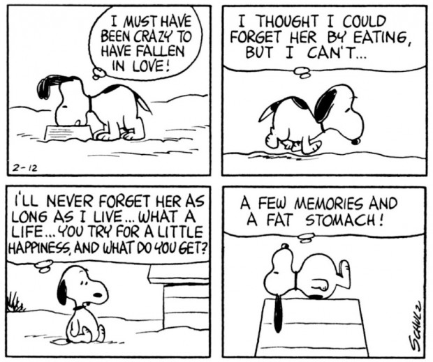 Peanuts, February 12, 1965 by Charles M. Schulz, Seattle: Fantagraphics Books, 2007, p. 19.  © 2011 United Features Syndicate