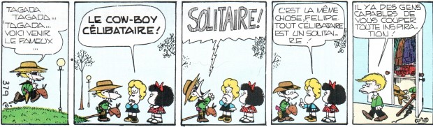 “Mafalda” Tome 2 by Quino, comic strip no. 379, French translation, Buenos Aires: Ediciones de la Flor, 1972