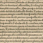 ‘De Vitis Sophistarum’ by Flavius Philostratus, printed in Germany, 1516. Example of quotation marks on page 29.