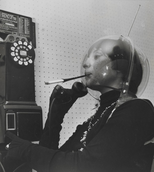 “Martian Woman On The Telephone” by Weegee, c1955, 9 x 7 1/2 in. © Weegee/International Center of Photography/Getty Images.  Indianapolis Museum of Art accession number: 2009.216