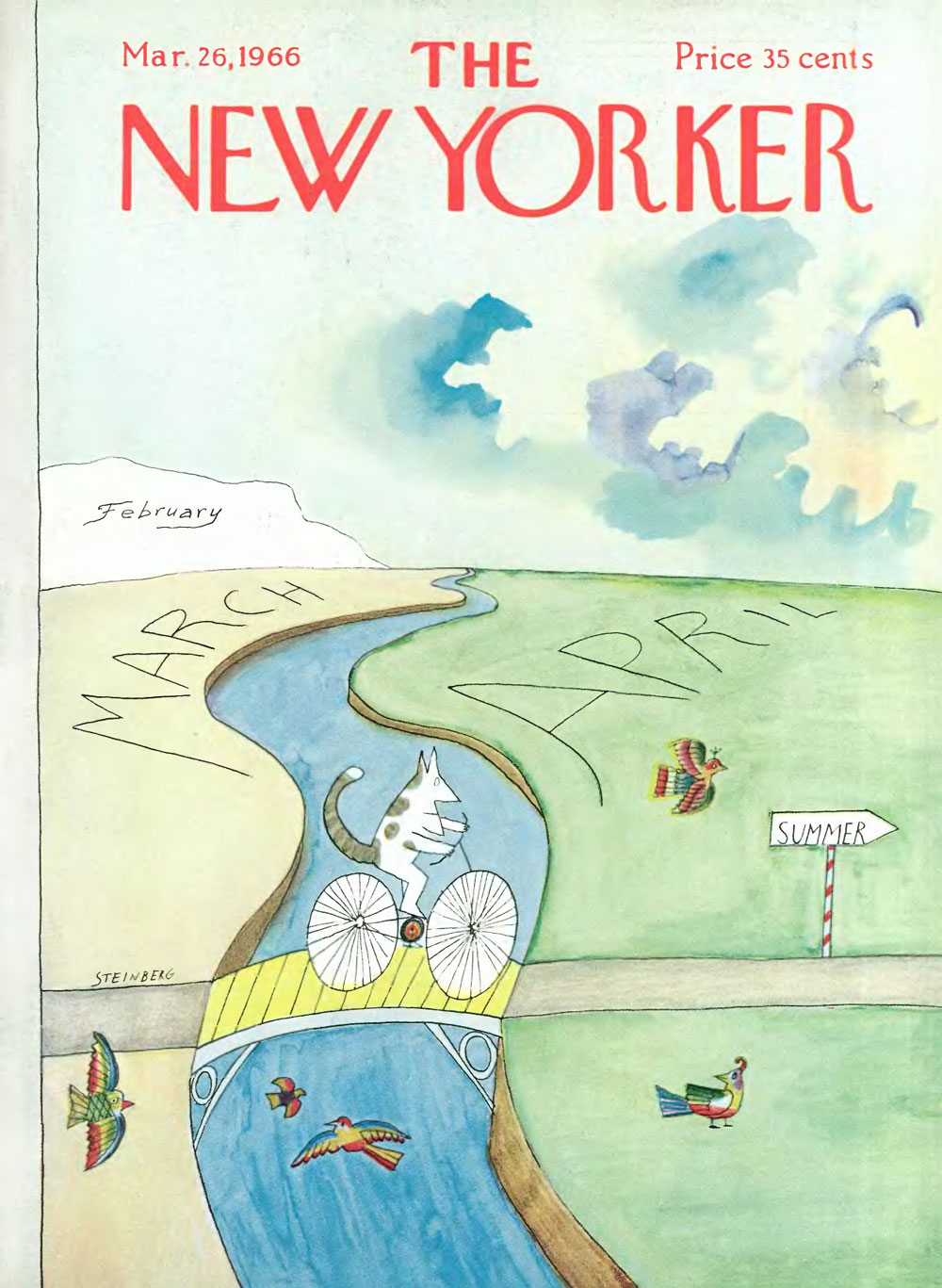 “March to April” by Saul Steinberg, 1966