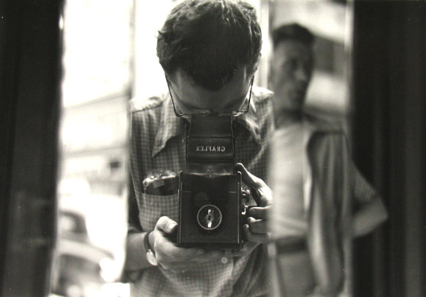 Untitled (self-portrait) by Saul Leiter, circa 1950s © Saul Leiter. Image retrieved from ahorn magazine.