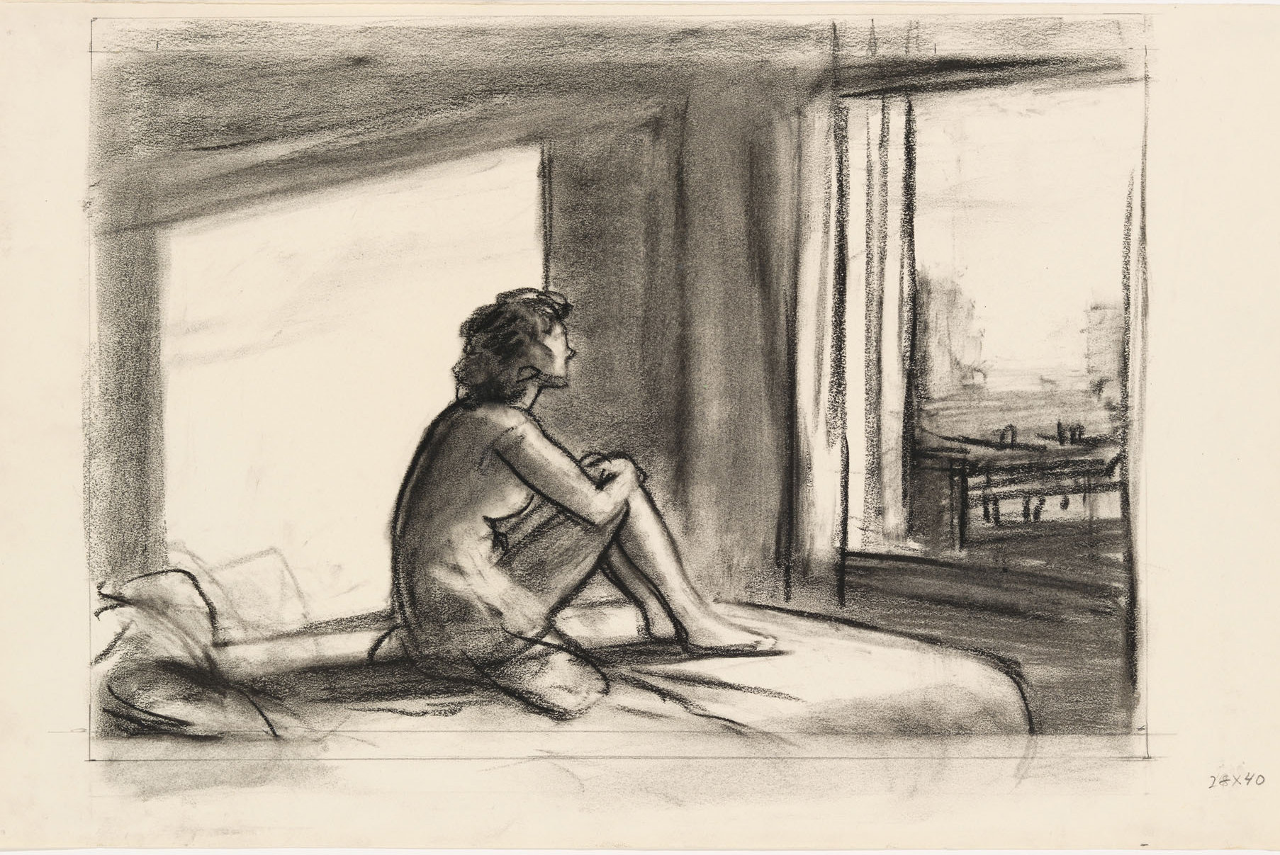 drawings Edward Hopper, Study for Morning Sun, 1952, Whitney Museum of American Art, New York, NY, USA.