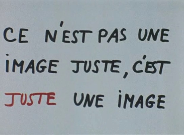 Intertitle from the film ‘Vent d’Est’ by Jean-Luc Godard and the Dziga Vertov Group. At appr. 00:35:00.